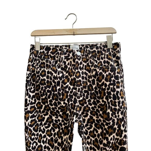 J Crew 10" Highest Rise Leopard Print Toothpick Stretch Corduroy Pant Size 27 - Picture 9 of 12